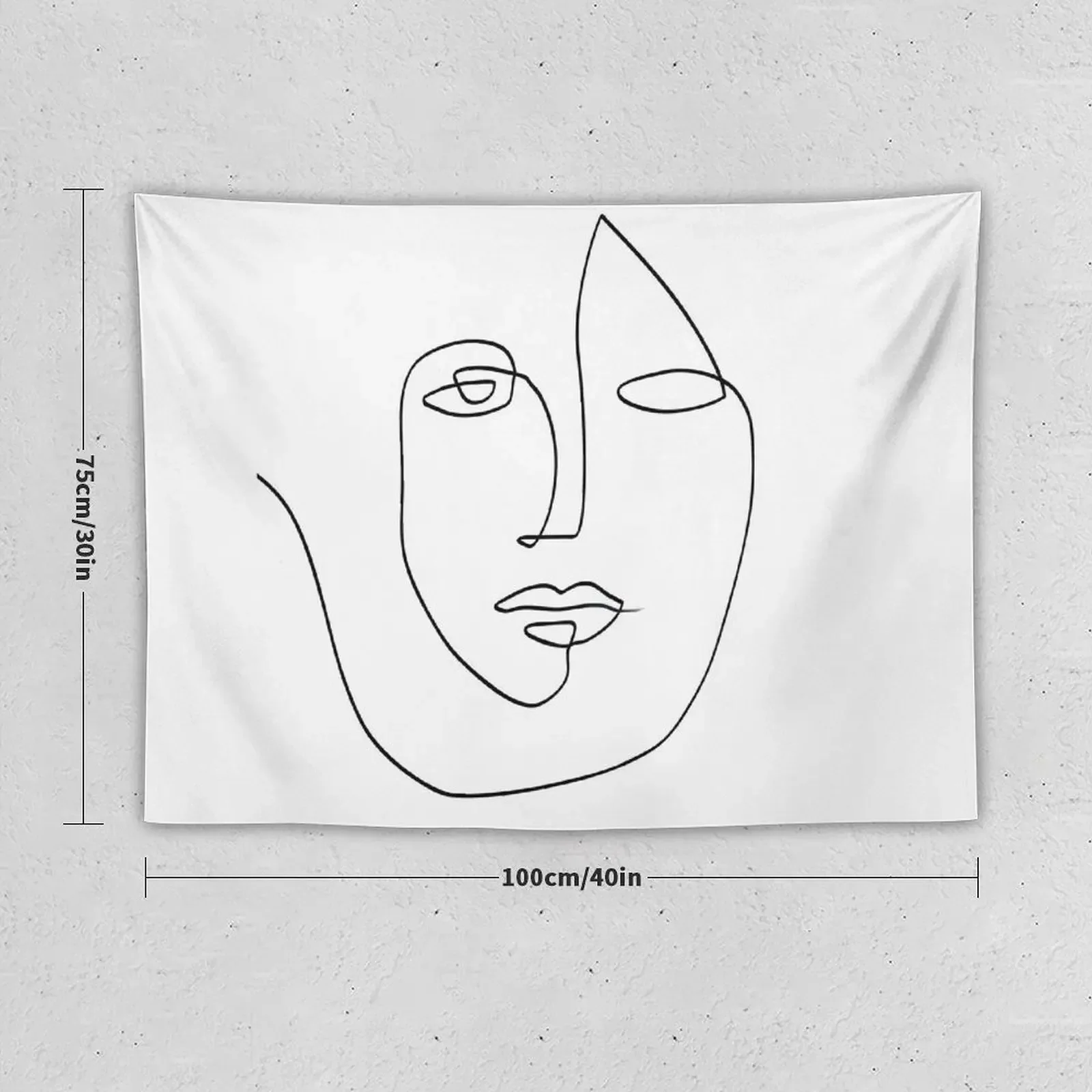 Abstract Face - One Line Art Tapestry Wall Hanging Decor Room Decor Cute Tapestry