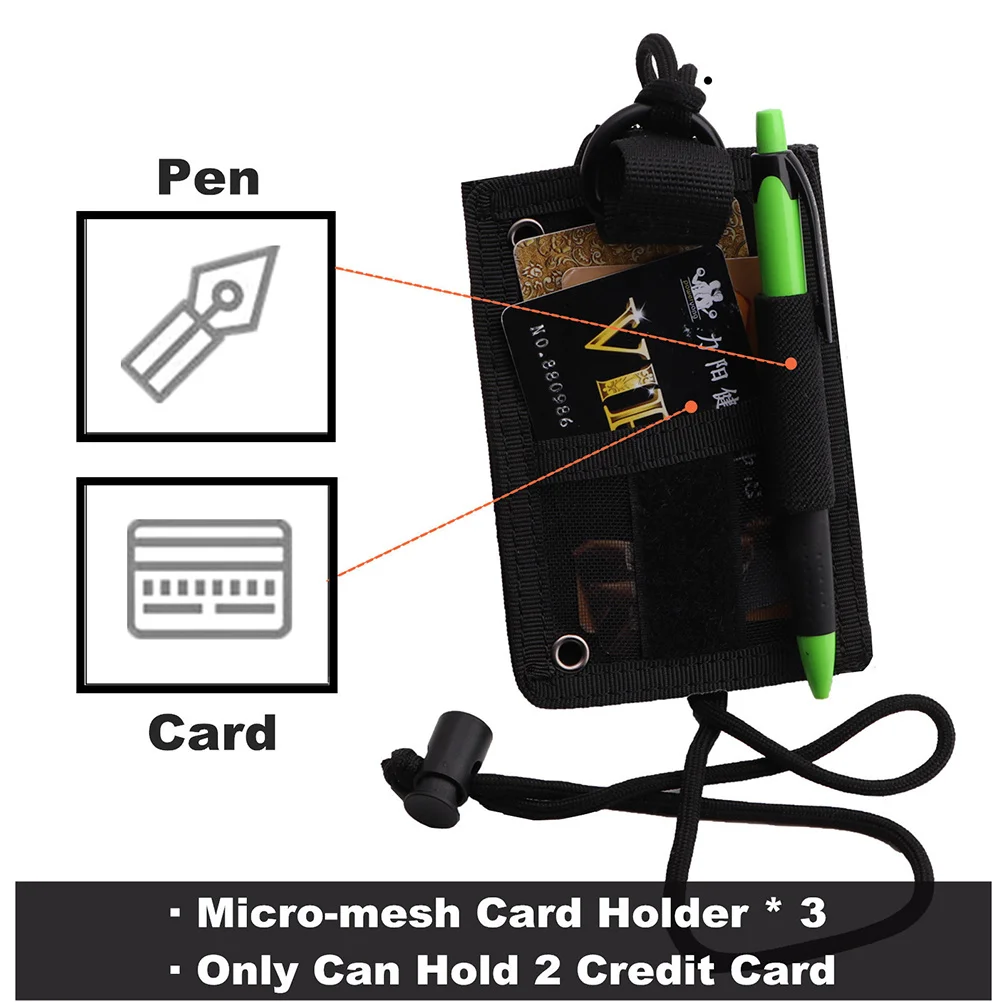 

Tactical Id Badge Holder Adjustable Neck Lanyard Strap Nylon Material Clear Front Window Easy Access for Business Id