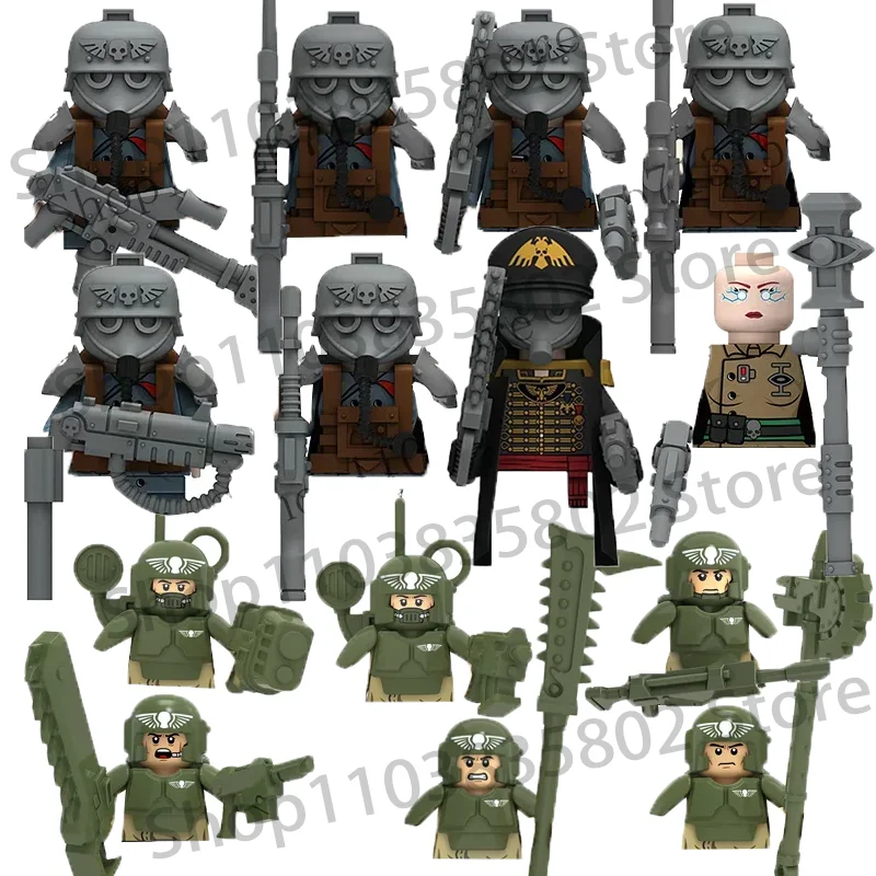 

Военные игровые персонажи MOC: Пиро, Солдат, Сержант, Псайкер, Снайпер — строительные блоки, фигурки, аксессуары, детские игрушки