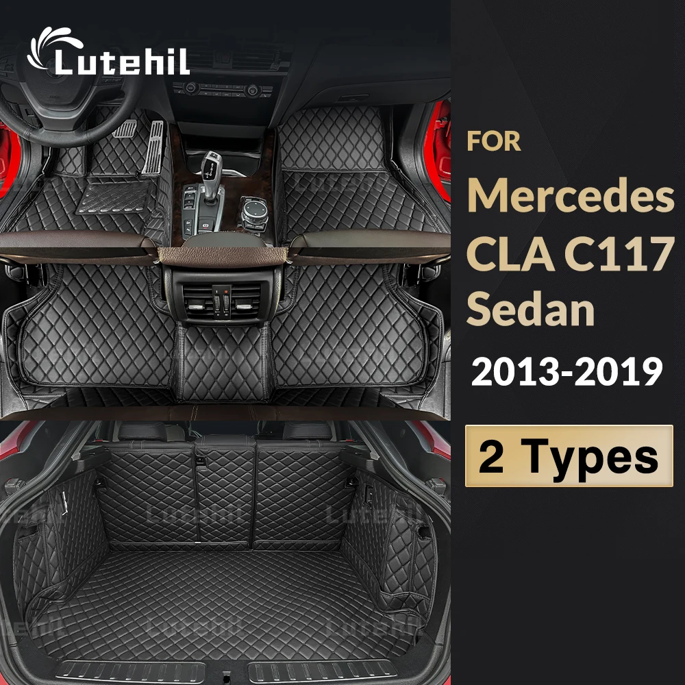 

Lutehil Car Floor Mats For Mercedes Benz CLA class C117 Sedan 2013 2014 2015 2016 2017 2018 2019 Car Trunk Mat foot Pads carpet