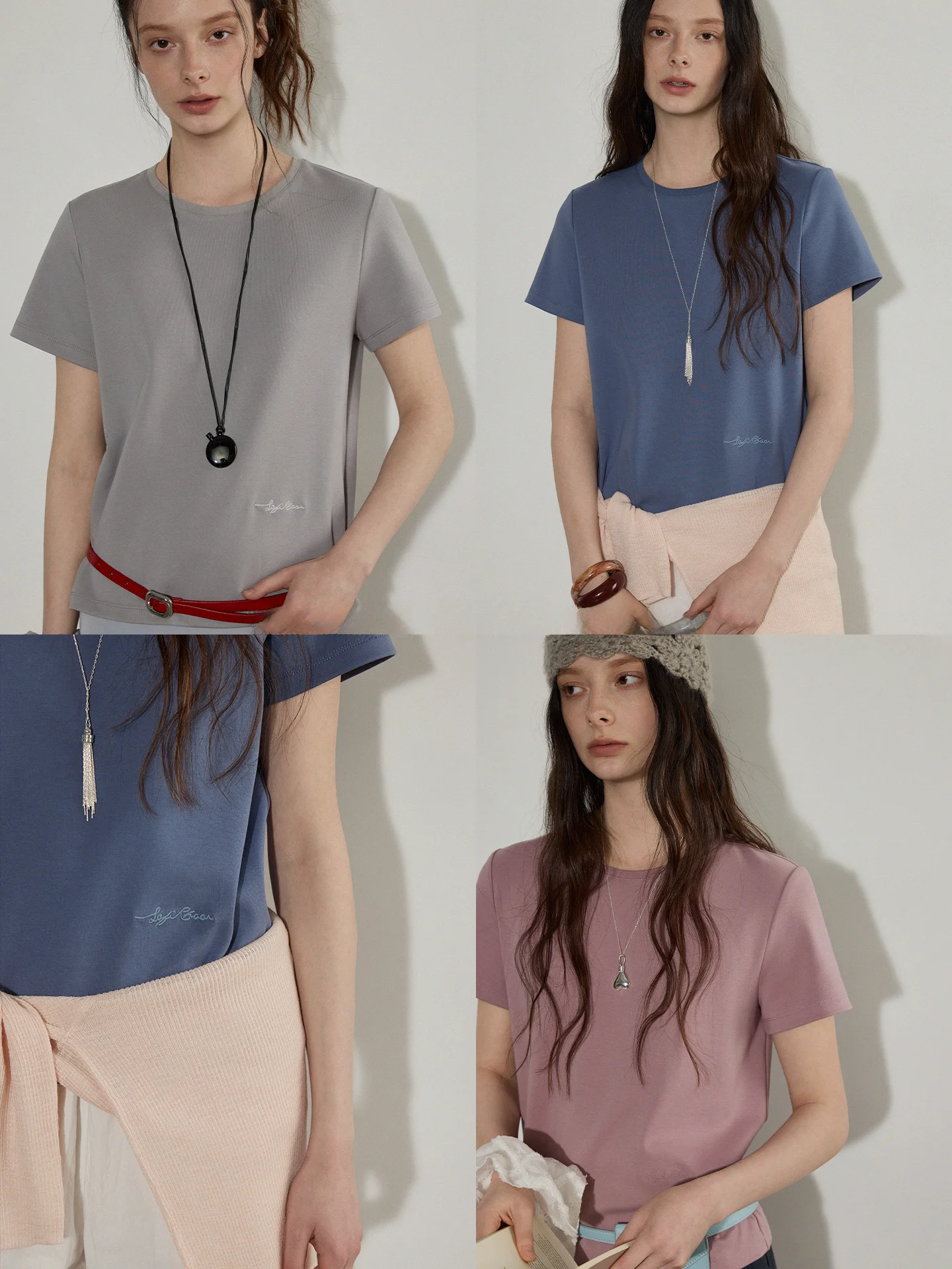 

Футболка Lofi Choose 7 Number 10 Point Cloud Sensation Soft Skin Basic с круглым вырезом, коротким рукавом, вышивкой букв, из смесового хлопка