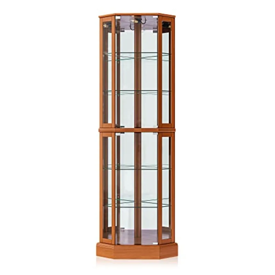Lighted curio cabinet for living room corner display