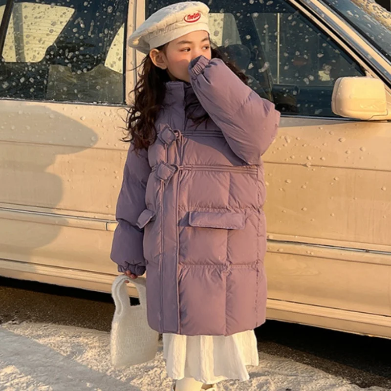 

Girls Coat Overcoat Jacket Windbreak Outerwear 2024 Graceful Winter Autumn Warm Cotton School Sport Teenagers Children's Clothin