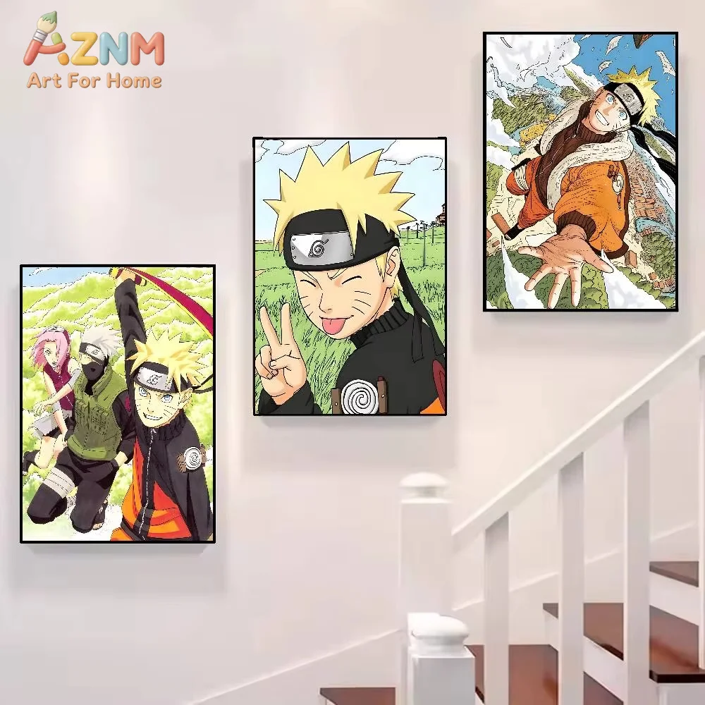 AZNM Hot N-Naruto Anime Poster Posters Decorative Paintings Study Bedroom Bar Background Wall Murals Gifts