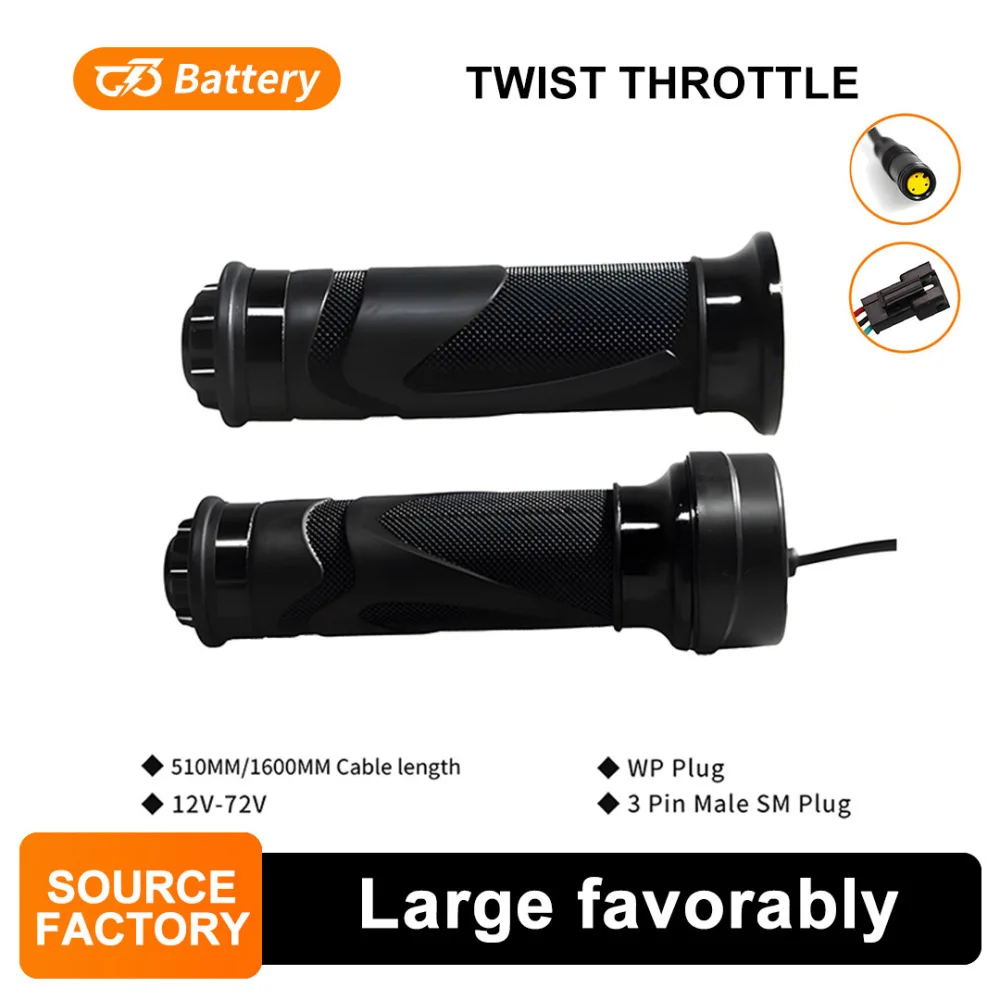 Electric Bike Twist Throttle Handlebar Grip For Ebike Scooter 24V 36V 48V 52V 60V 72V Performance Speed Control Modification