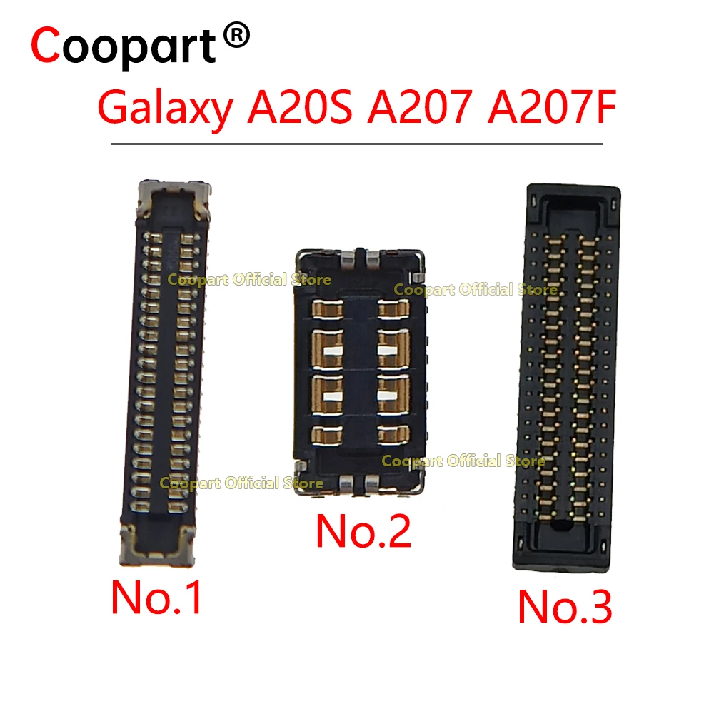 2Pcs USB Charger LCD Screen Display FPC Connector for Samsung A20S A207 A207F Battery Contact On Board Flex Cable