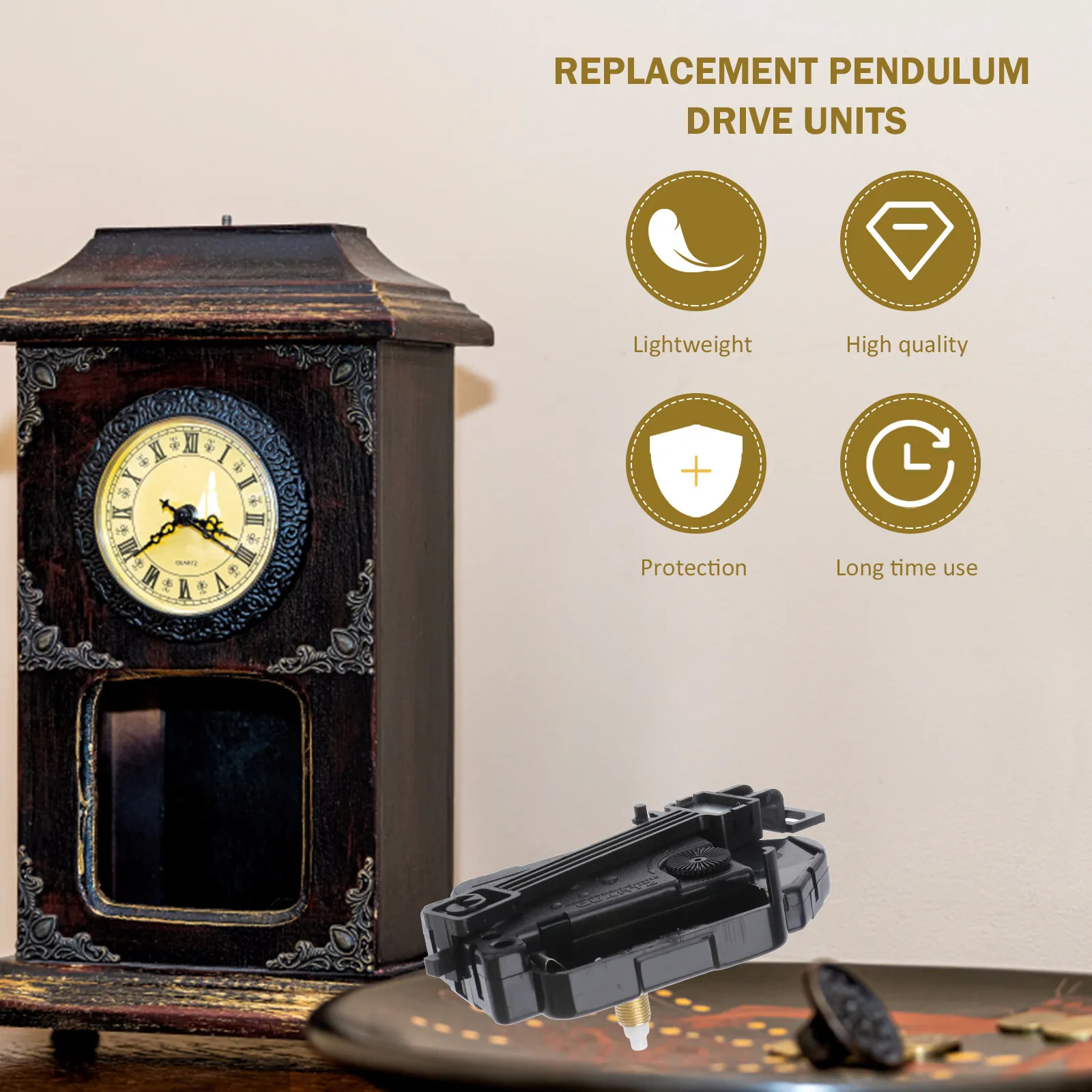 Silent Pendulum Clock Movement Replacement Drive Unit Black Battery Operated Easy Install Wall Clock Accessories Mechanism