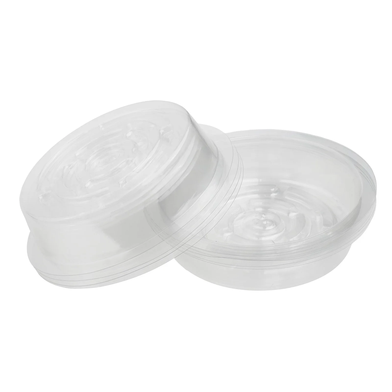 10 Count Clear PET Saucer Tray for Flower Pots to Capture Drainage and Help Maintain Dry and Tidy Display Areas