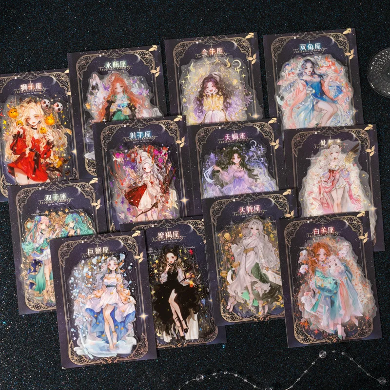 10pcs/lot Kawaii Scrapbook Stickers The Twelve Constellations Goddess Record Scrapbooking  Planner Decorative Stationery