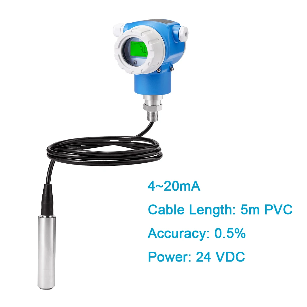 

China Manufacturer 4-20mA OutPut 0.5% Accuracy 24VDC Power Supply Pressure Transmitter For Level