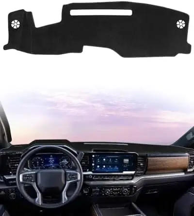 

Dash Cover Mat for Chevy Silverado/GMC Sierra 1500 2500HD 3500HD - Non-Slip HUD Dashboard Pad (13.4" Screen)