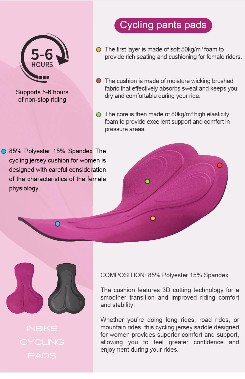 INBIKE Neue Sommer-Radlerhose für Damen, gepolsterte MTB-Fahrradhose mit Taschen, Radsport-Shorts für Frauen – Detail 4