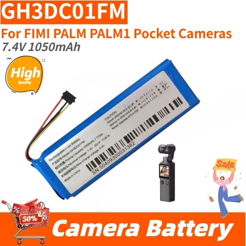 

GH3DC01FM High Quality Camera Battery 7.4V 1050mAh for FIMI PALM PALM1 Pocket Cameras Brand New Replacement Battery
