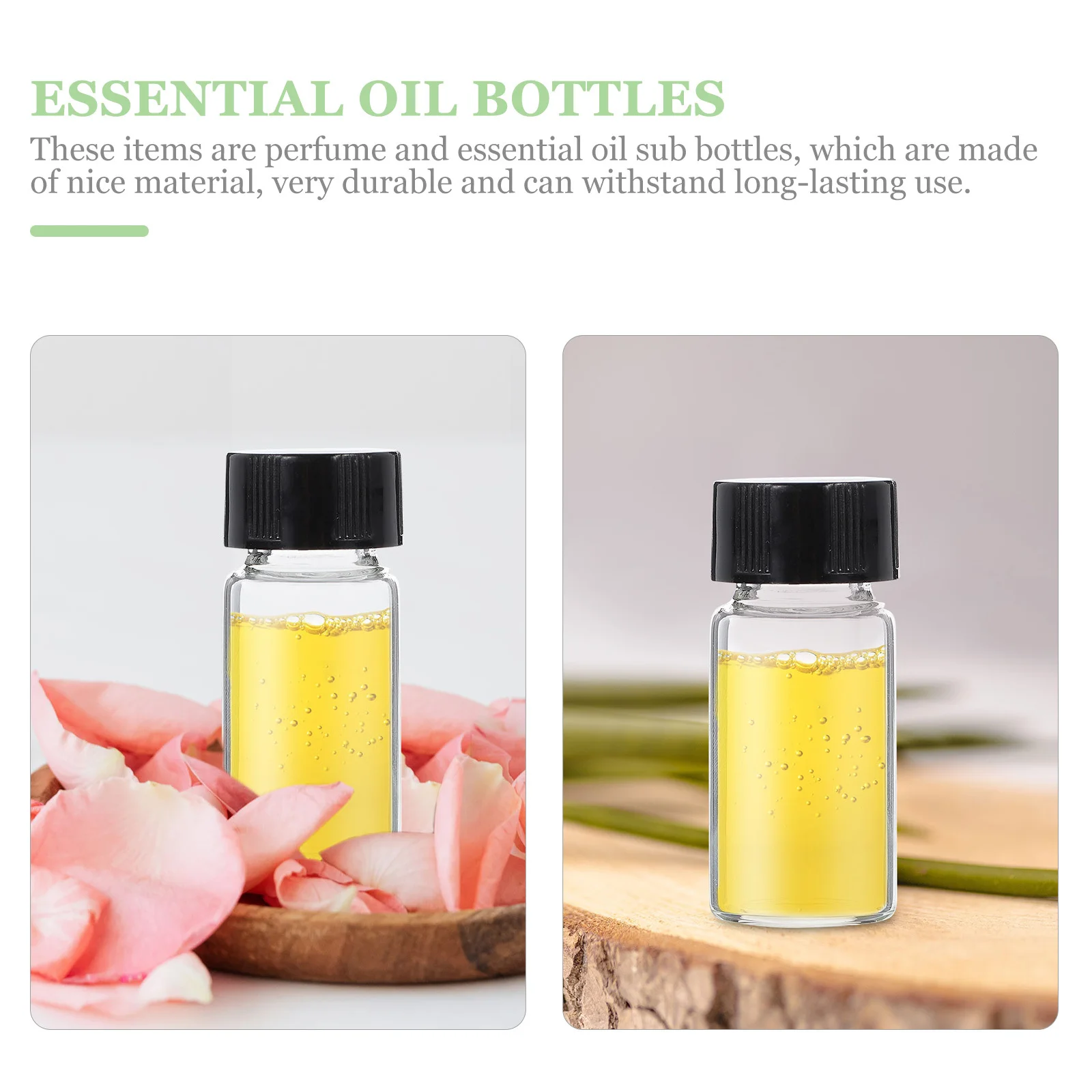 

100Pcs Glass Screw Neck Bottles Durable Perfume Containers Refillable Liquid Bottles for Travel Essential Oils