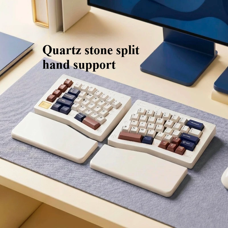 Z11 Keyboard Palm Rest Custom Quartz Stone Alice Split Hand Stand Wrist Rest Pad Palm Stress for Mechanical Keyboard Accessories