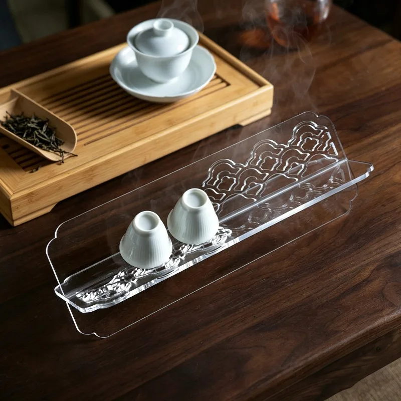 Thickened acrylic teacup drain rack, scale cup buckle, teacup holder, tea set storage rack