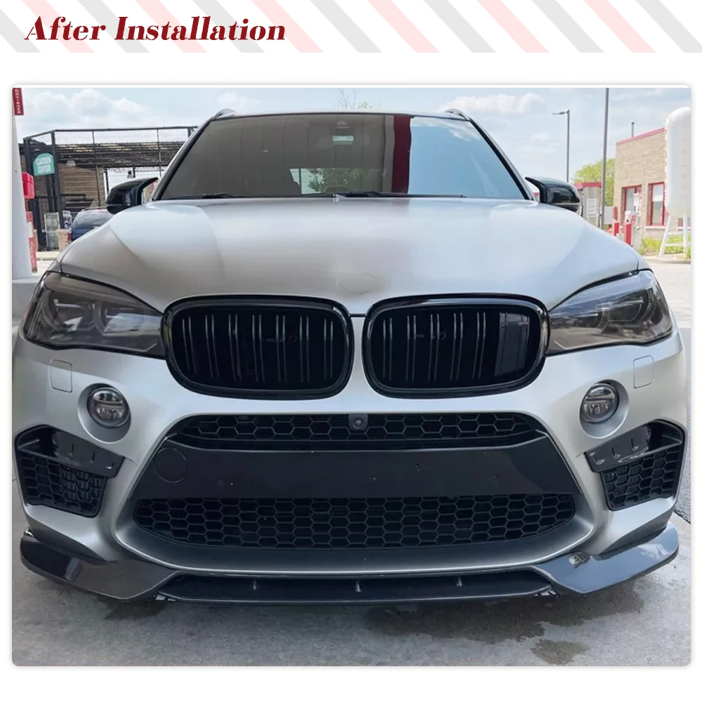 Car Front Bumper Lip Spoiler Bumper Racing Body Kits for BMW F85 X5M F86 X6M 2014 - 2018 Carbon Fiber Car Front Bumper Chin Lip
