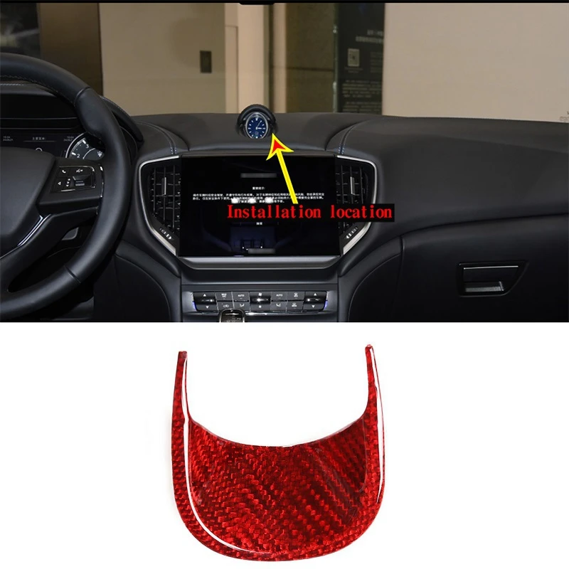 Car Interior Dashboard Clock Decoration Frame Real Carbon Fiber Modified Sticker for Maserati Ghibli 2014-2021