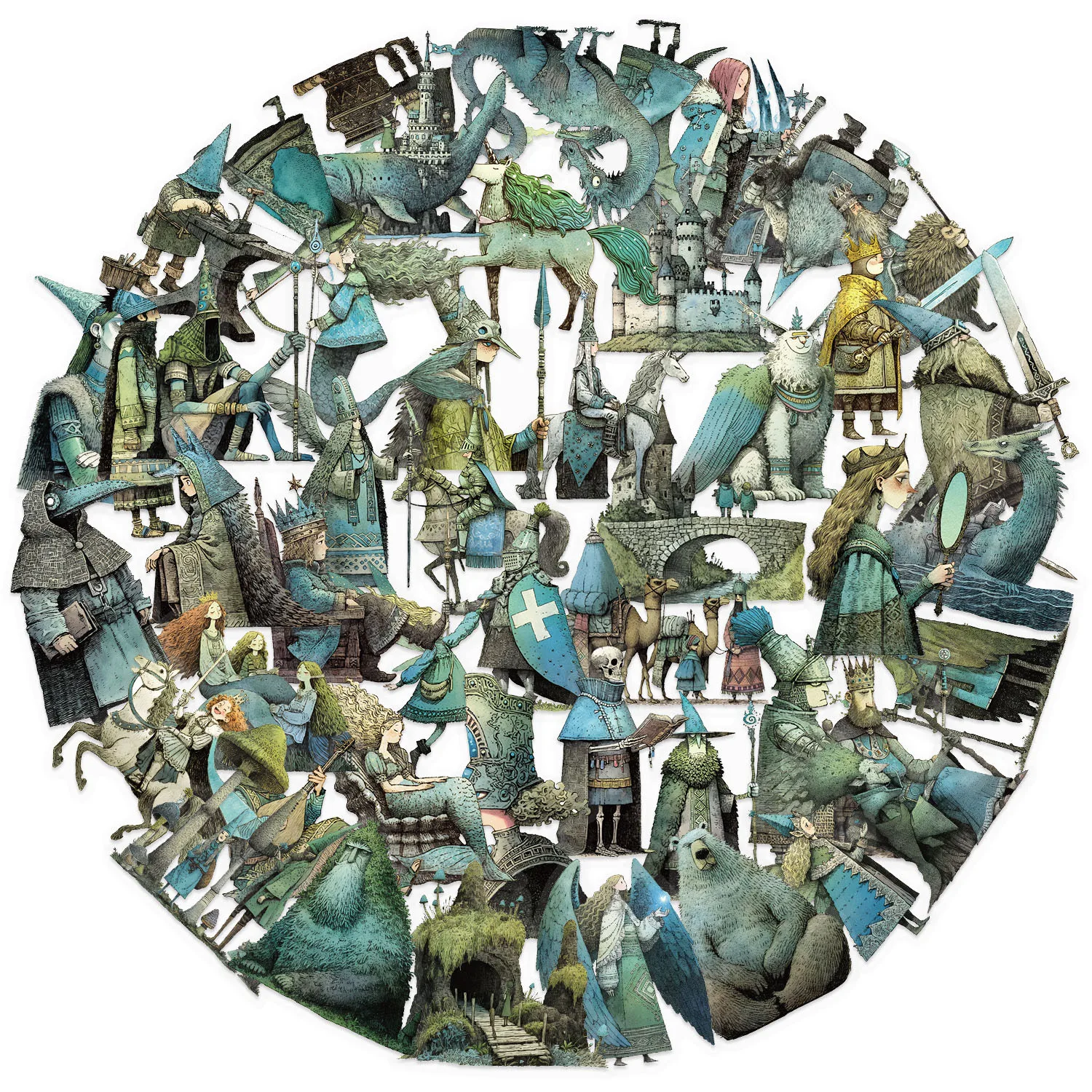 

50PCS Fairy Tale World Style Character Stickers PET Decoration Skateboard Water Cup Phone Case iPad Waterproof Stickers Kids Toy