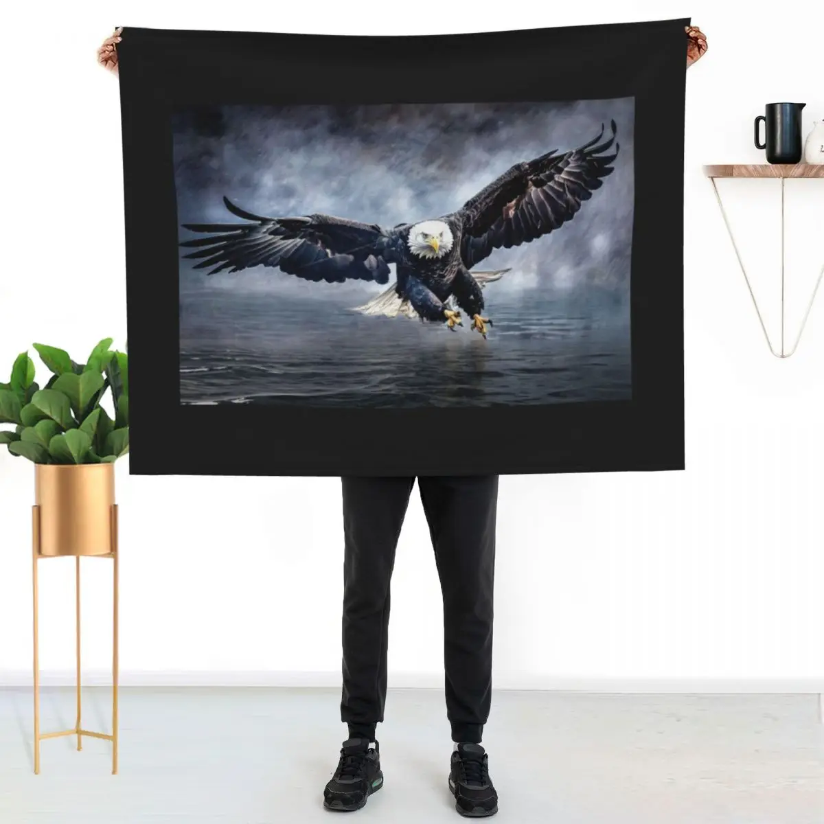 Bald Eagle swooping Throw Blanket Cute For Decorative Sofa Luxury Throw Personalized Gift Blankets