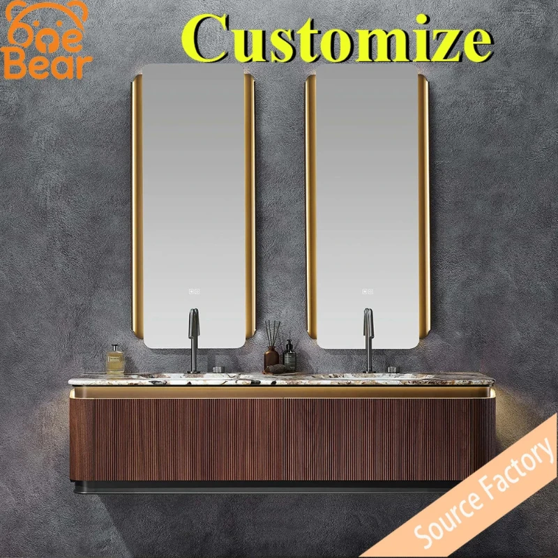 Polished Stone Sink Classic Marble Countertop Basin Waterproof Wear Resistant Easy Clean Rectangular Bathroom Vanity Sink