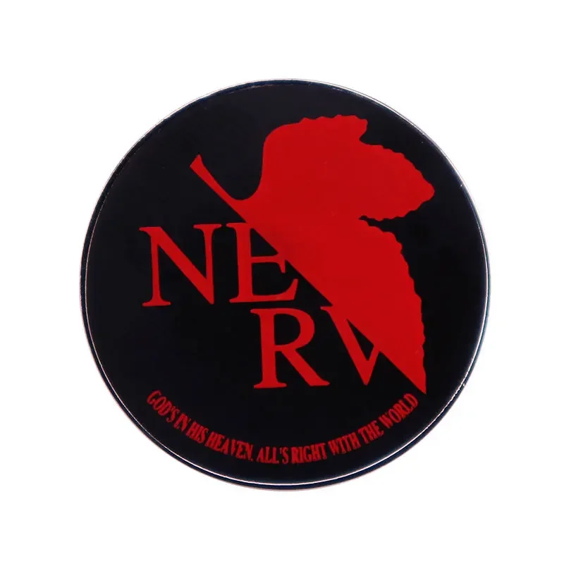 Neon Genesis Evangelion Logo Anime Lapel Pins Backpack Jeans Enamel Brooch Fashion EVA Gifts NERV Red Leaf 3cm Cartoon Badges