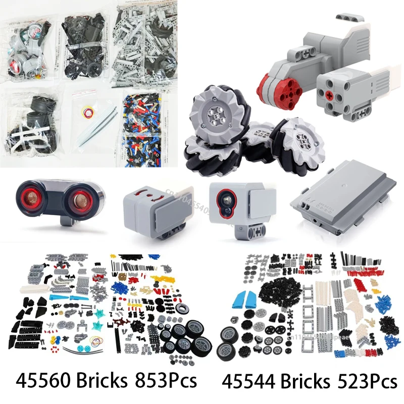NEW EV3 Core Ultrasonic Color Gyro Sensor Battery Servo Motor 45544 45560 Building Blocks School Educational Brick Toy Kids Gift