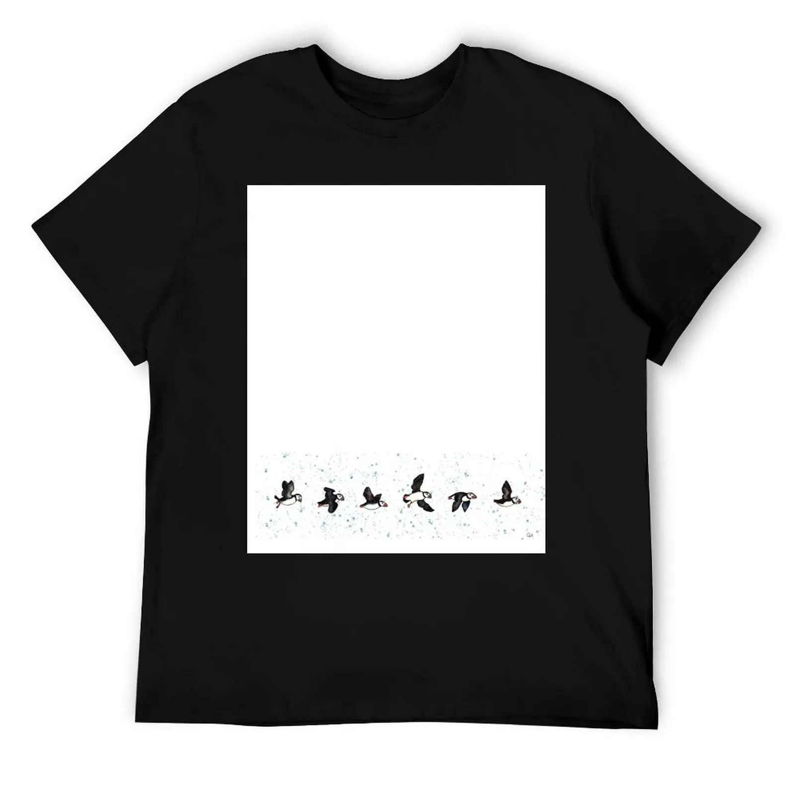 

Puffins in flight T-Shirt t shirts for man pack white cotton t shirt man man t shirt summer T-Shirt