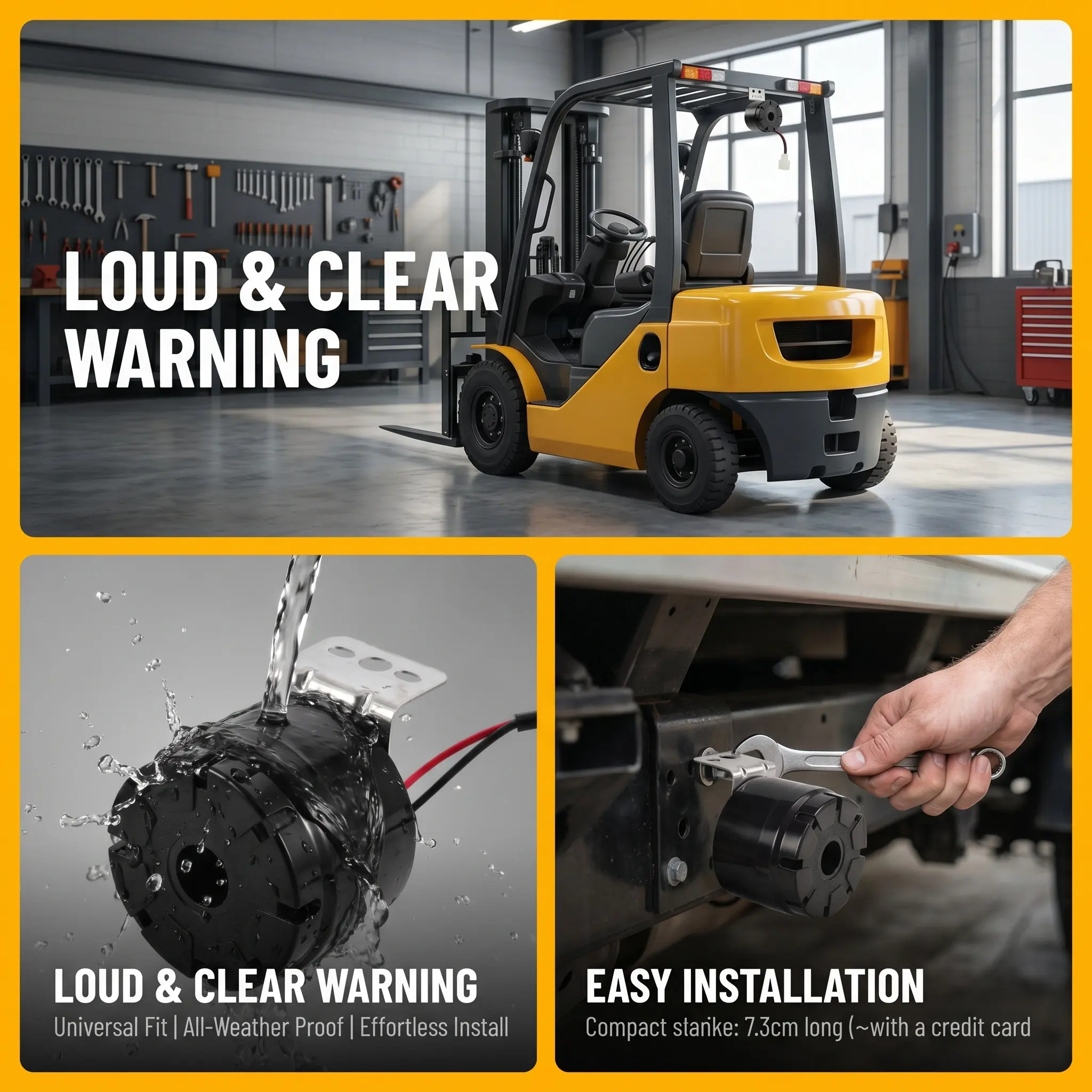 Forklift Backup Alarm Dc 9-48V Heavy Duty Loud 100Db Reversing Safety Buzzer Vehicle Alarm Truck Safety Buzzer