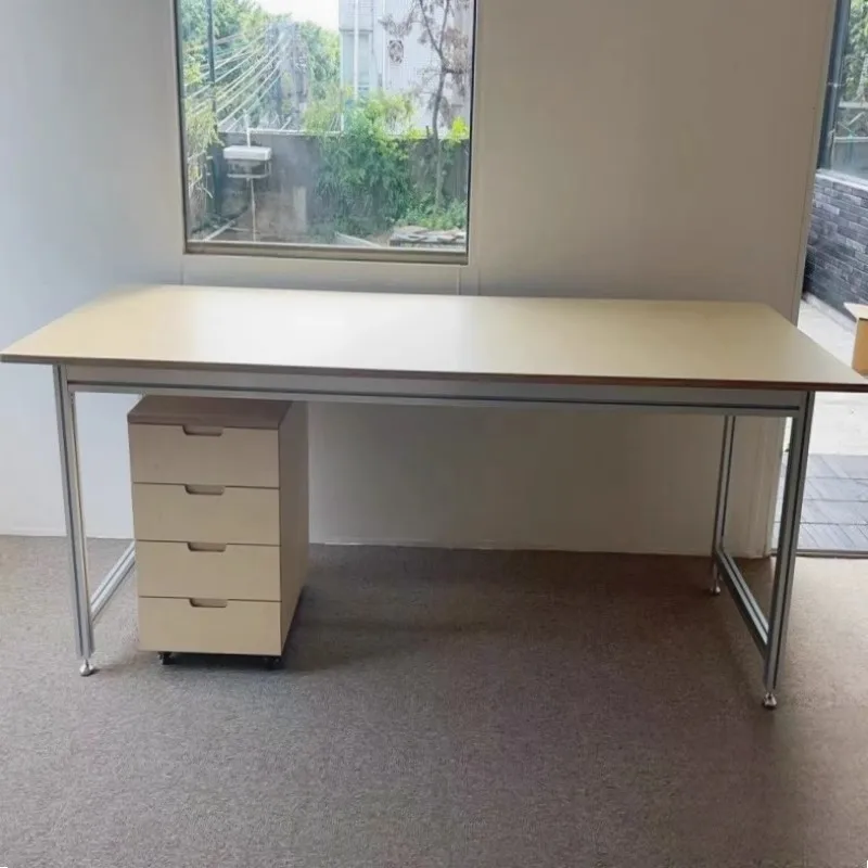 Ocean plate aluminum profile Internet celebrity senior sense designer simple modern solid wood light luxury studio computer desk