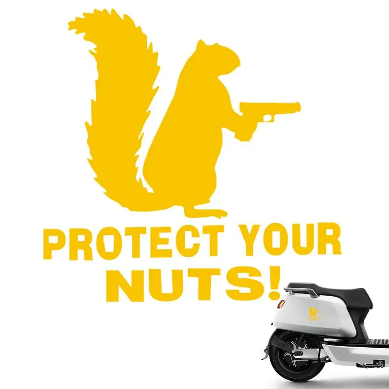 Protect Your Nuts Sticker Squirrel Cling Window Decal Auto Safety Bumper Sticker Decor For Van Cars Cartoon Laptop Decal