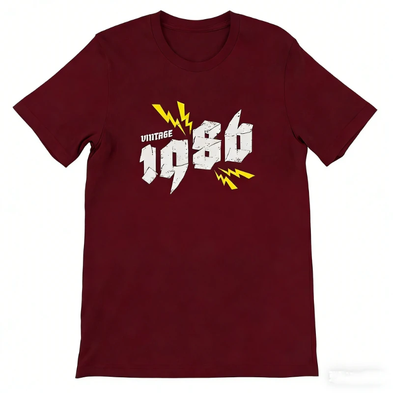 40th Birthday T Shirt 1986 Nostalgia Rock Style Fourtieth Gift Ideas Vintage Classic Fashion Streetwear Crewneck Short-sleev