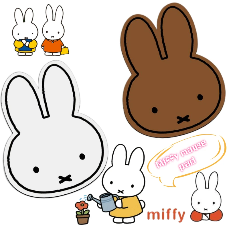 

NEW Miffy Mouse Pad, Office and Home Use, Cartoon, Universal for Men and Women, Cute Non-Slip Soft Small-Shaped Desk Mat, Gift