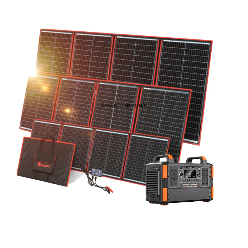 Best Outdoor Power Station 1200 Watt Lithium Ion System Portable Solar Generator with Rechargeable Rechargeable Flashlight
