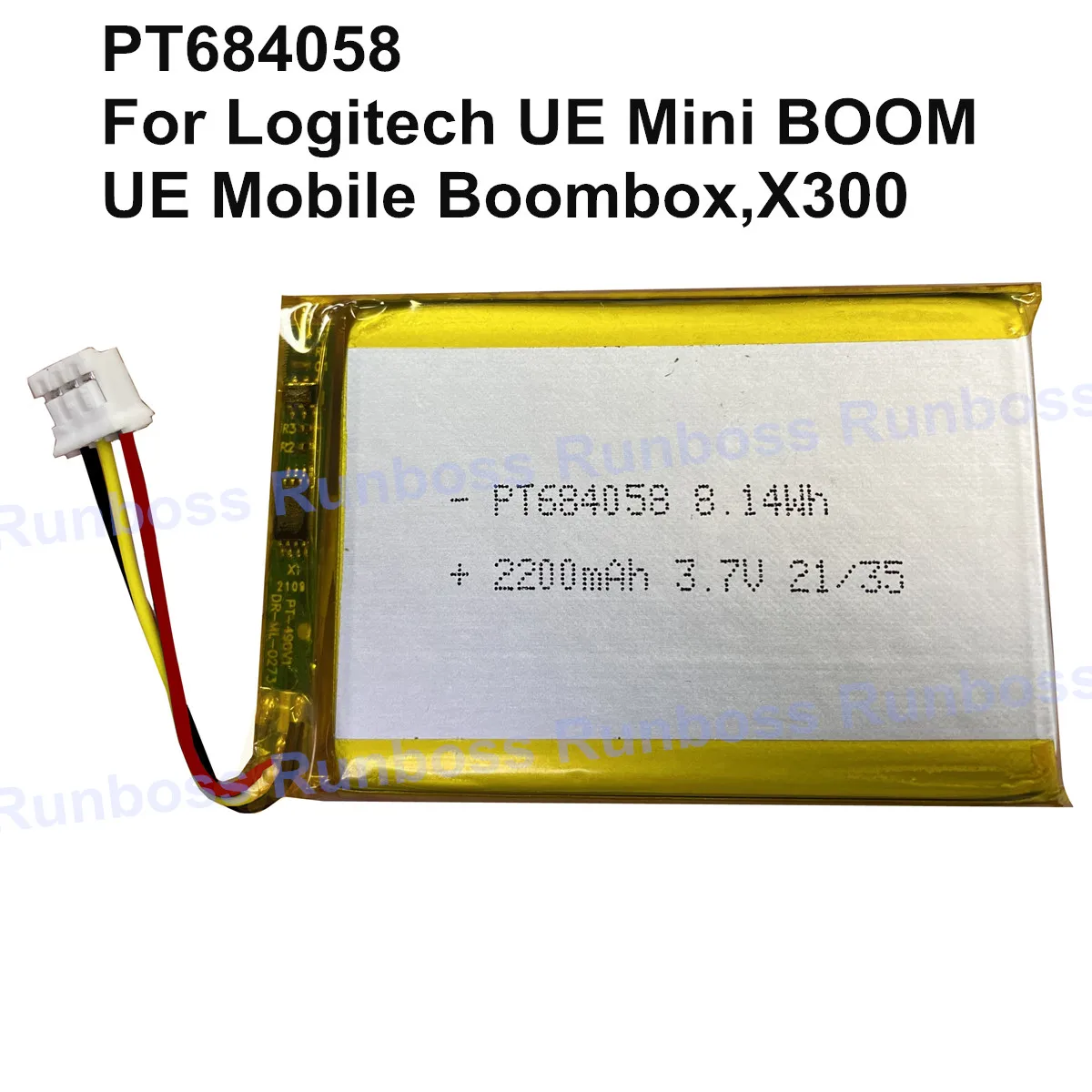 2200mAh 533-000108 PT684058 Battery For Logitech UE Mini BOOM Speaker,UE Mobile Boombox,X300 Bluetooth Wireless Stereo Speaker