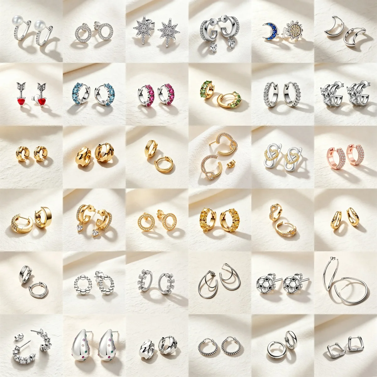 New 925 Silver Fashionable Simple Geometric Circular Irregular Zircon Exquisite Jewelry Earrings Fit For Girls' Daily Wear