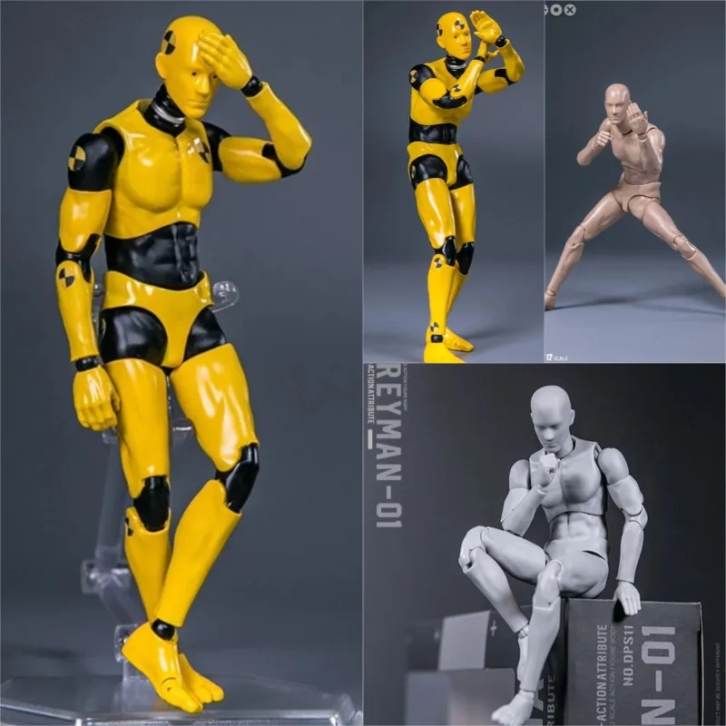 DAMTOYS DPS01/S02/S10/S11 escala 1/12 Drawman amarillo Testman Crash Test Dummy modelo 6 "figura de acción cuerpo Hobby colección