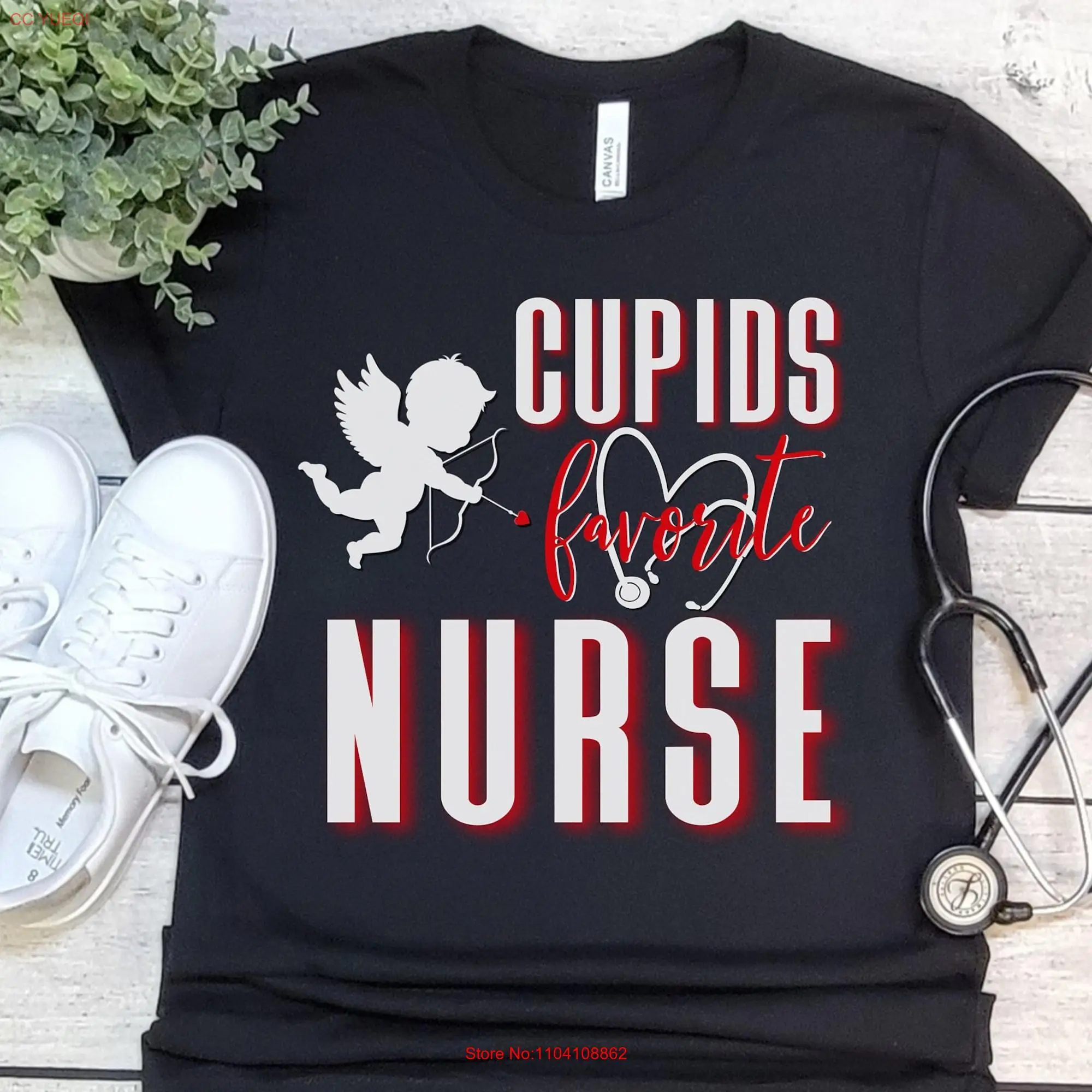 Valentines Nurse T Shirt Cupids Favorite Nursing Vday For NICU PICU Pediatrics Labor Delivery long or short sleeves