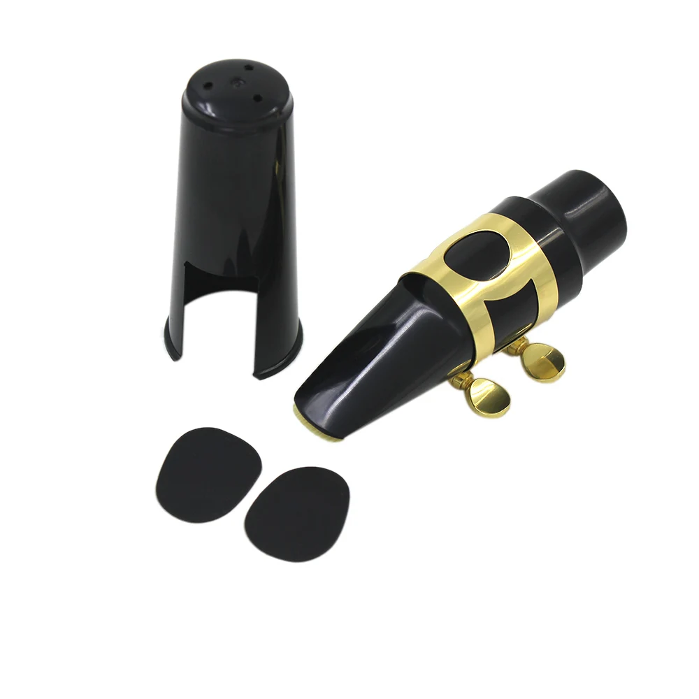 Alto Sax Saxophone Mouthpiece Plastic Sets with Cap Metal Buckle Reed Mouthpiece Patches Pads Cushions of Saxophone Accessories