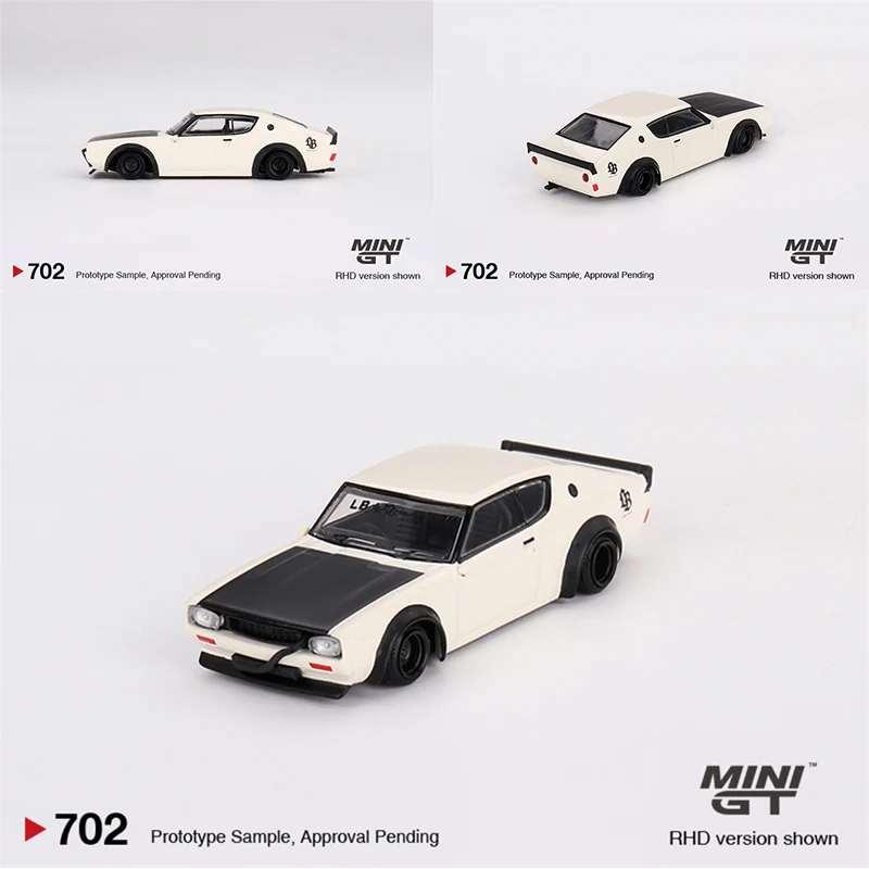 

MINIGT 1/64 Nissan Skyline Kenmeri Liberty Walk White MGT00702-MJ Cars Alloy Diecast Metal Model Kids Xmas Gift Toys for Boys