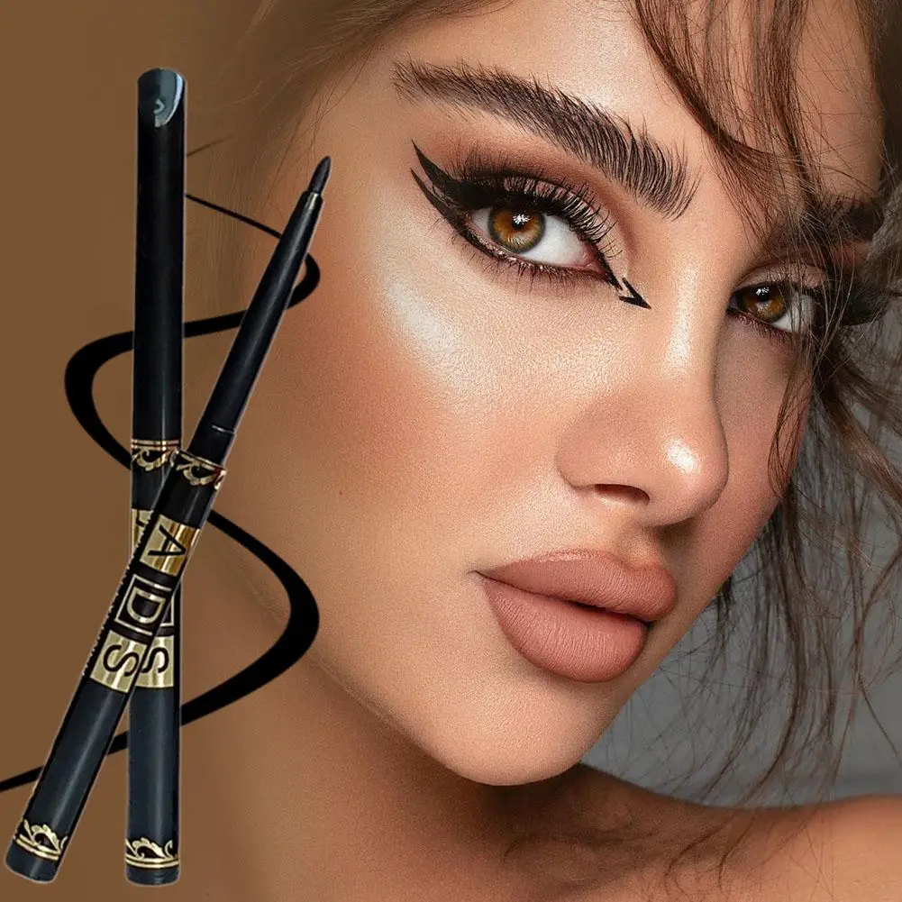 Schwarzer, kaffeefarbener, automatisch rotierender Eyeliner, Augenbrauenstift, Make-up-Stift, langlebig, wischfest, Definition für die Augen