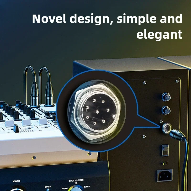 1PC D round hole metal eight-pin conference microphone with cable handhandle male to female tape cable module Wiring accessories