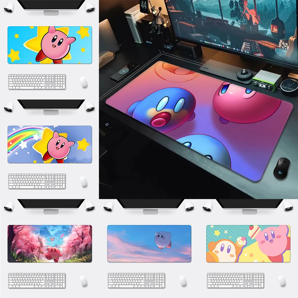 Cute Cartoon K-Kirby Mousepad HD Printing Computer Gamers Locking Edge Non-slip Mouse Pad XXL90x40cm Keyboard PC Desk Pad