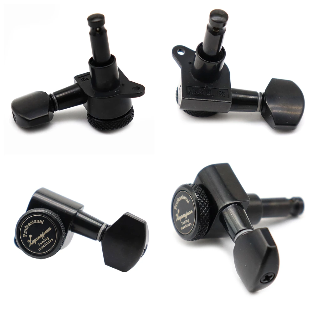 Guitar Locking Tuners 6R 1:18 Lock String Tuning Key Pegs Machine Head with Handle for ST TL SG LP Style Folk Acoustic Guitars