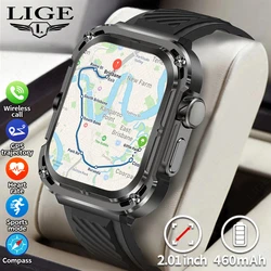 남성용 GPS 트랙 스마트 워치 나침반, 460mAh 대용량 배터리, 스포츠 시계, NFC 2.1 인치 AMOLED HD 스크린, 블루투스 통화 스마트워치, 신제품