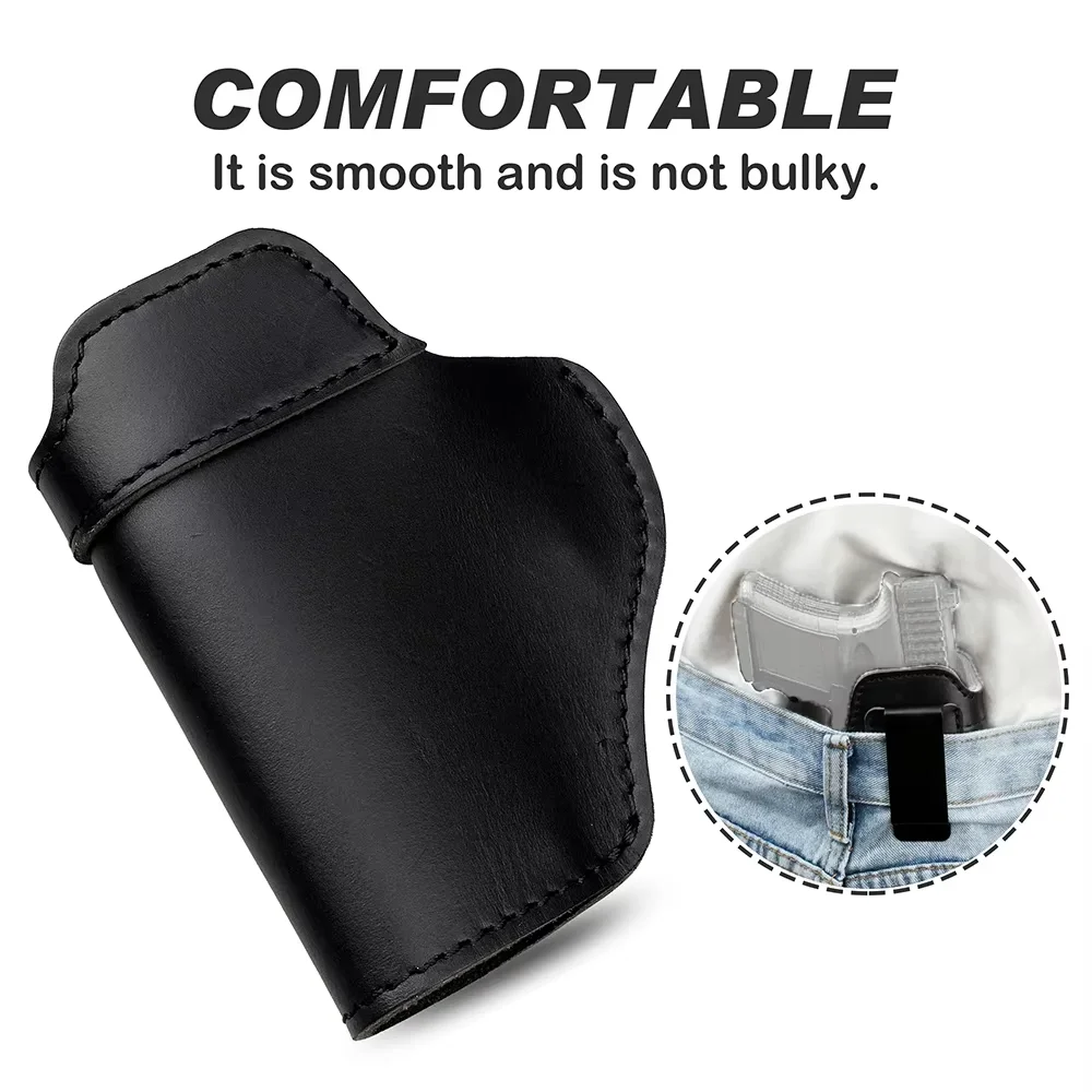 Left RIGHT Tactical Leather Holster for Concealed Carry Airsoft IWB Gun Holsters for Glock 17 19 43X Sig P365 9mm for Hunting image 4