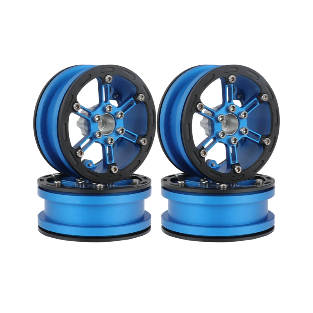 

56G Light Weight 2.2 Metal Beadlock Wheel Rim Hub for 1/10 RC Crawler Car Axial SCX10 Wraith Capra RR10 TRX4,1