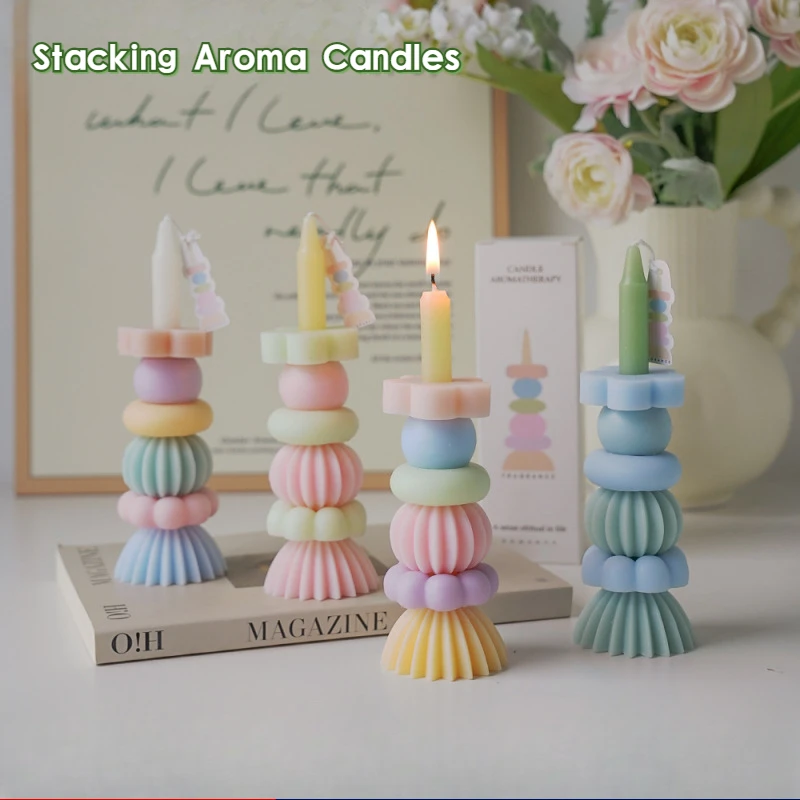 Stapelbare Stumpenkerzen, geeignet als Geburtstagsgeschenk, Raumdekoration, Tischdekoration, Partys, Partys, Hochzeiten, Feiertagsgeschenke