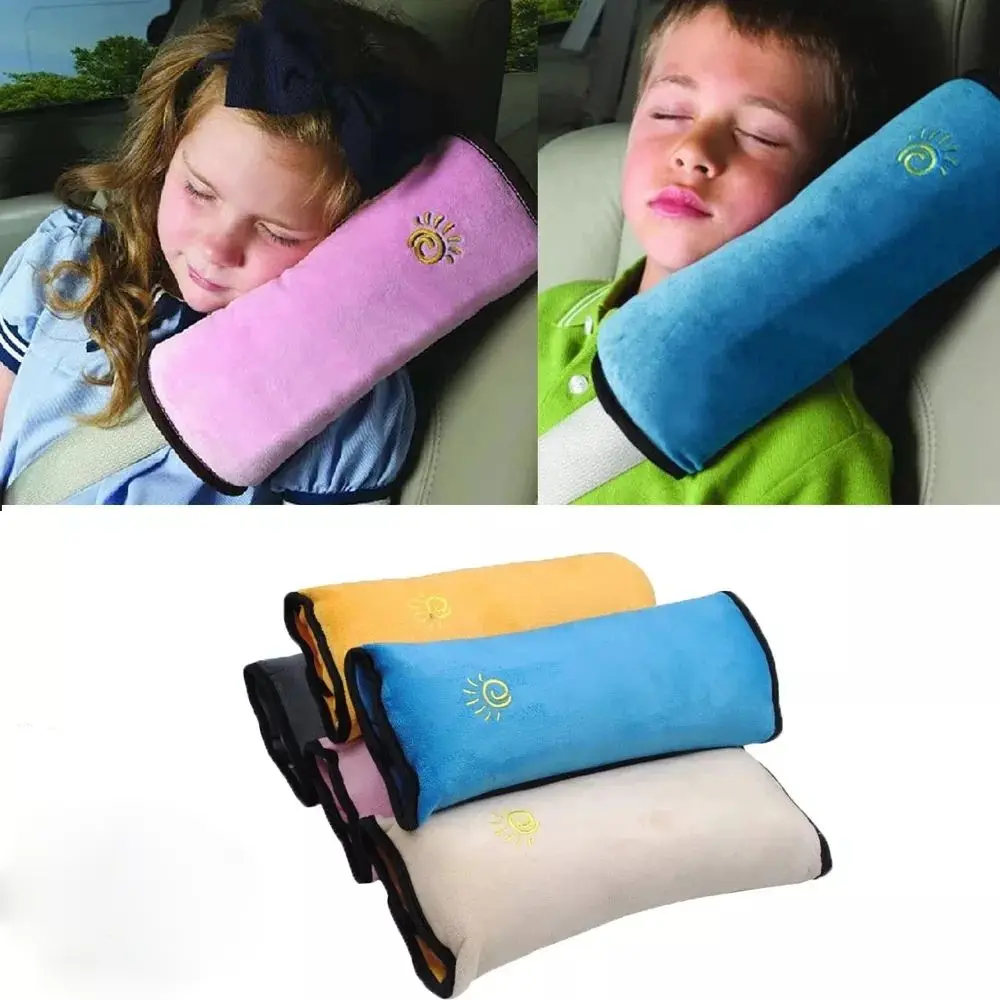 

Kids Car Safety Strap Cover Harness Seat Belt Pad Cushion Car Headrest Suede Children Shoulder Pad Shoulder Pad Pillow