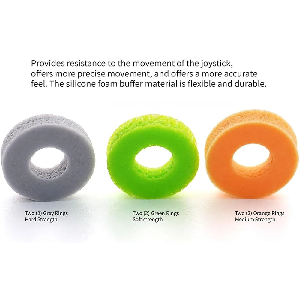 Game Controller Joysticks Silicone Buffer Rings for PS5, for PS4, for Switch PRO Control with Soft Rings – Orange+Green+Gray